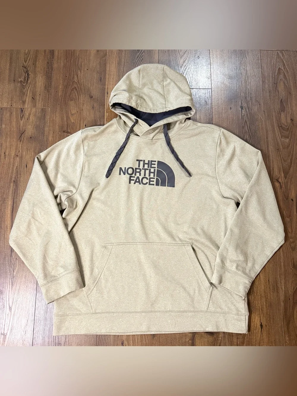 The North Face Men’s XL Pullover Hoodie Beige Tan Half Dome Logo Fleece